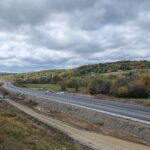 16 km 75+200 ułożone warstwy asfaltowe (zgodnie z km)