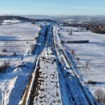 13 km 70+960 układanie warstw konstrukcji nawierzchni