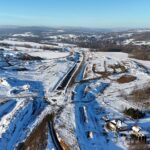 21 km 72+540 roboty ziemne, etap iukładania warstw konstrukcji nawierzchni - docelowy MOP Równe