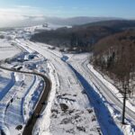 42 km 76+430 roboty ziemne, układanie warstw konstrukcji nawierzchni, przy DP1956R