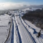 45 km 76+800 etap układania warstw konstrukcji nawierzchni