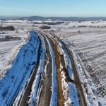 5 km 69+000 układanie warstw konstrukcji nawierzchni