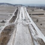 13 km 71+020 roboty ziemne, układanie warstw konstrukcji nawierzchni