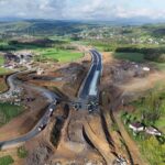 23 km 72+480 roboty ziemne, układanie warstw konstrukcji nawierzchni