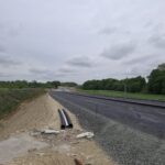 10 km 74+170 przygotowanie do układania warstw asfaltowych (przeciwnie do km)