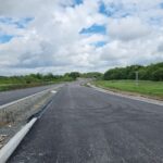 10 km 74+170 ułożone warstwy asfaltowe (przeciwnie do km)