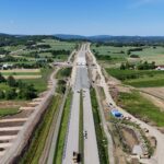 13 km 70+240 ułożone warstwy nawierzchni