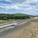 15 km 75+000 ułożone warstwy nawierzchni, roboty ziemne (przeciwnie do km)