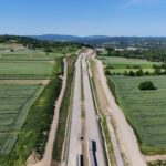 18 km 71+200 ułożone warstwy nawierzchni