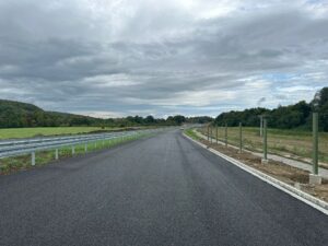 10 km 74+170 wykonanie warstwy nawierzchni (przeciwnie do km)