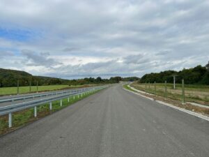 10 km 74+170 wykonanie warstwy nawierzchni (przeciwnie do km)