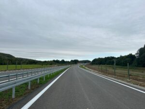 10 km 74+170 wykonanie warstwy nawierzchni (przeciwnie do km)