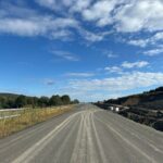 14 km 75+000 ułożone warstwy nawierzchni, (przeciwnie do km)
