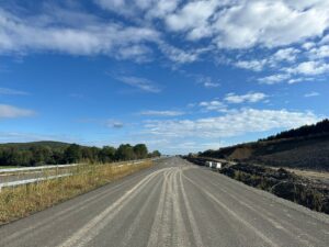 14 km 75+000 ułożone warstwy nawierzchni, (przeciwnie do km)