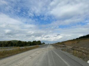 14 km 75+000 ułożone warstwy nawierzchni, (przeciwnie do km)