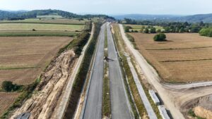 18 km 71+230 ułożone warstwy nawierzchni