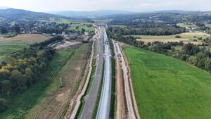 32 km 73+880 ułożone warstwy nawierzchni