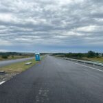 4 km 70+800 ułożona warstwa nawierzchni ,( przeciwnie do km )