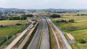 7 km 69+320 ułożone warstwy nawierzchni
