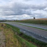 1 km 69+200 wykonane oznakowanie poziome (zgodnie z km)