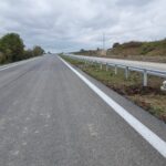 14 km 75+000 ułożone warstwy nawierzchni, (przeciwnie do km)