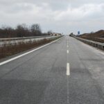 14 km 75+000 ułożone warstwy nawierzchni, (przeciwnie do km)